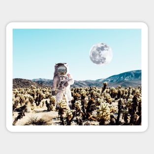 Astronaut, Desert, Collage, Creative, Nature, Landscape, Scandinavian, Nordic, Scandinavian art, Modern art, Wall art, Print, Minimalistic Sticker